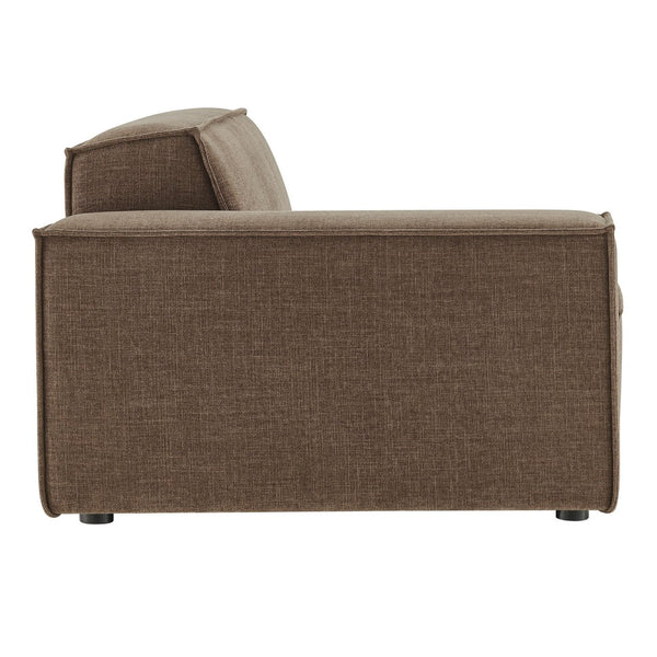 Modway Furniture Restore Modway Low Profile Modular Lounge Chair with Performance Fabric Piped Cushions Mocha EEI-7399-MOC