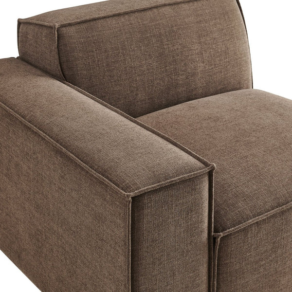 Modway Furniture Restore Modway Low Profile Modular Lounge Chair with Performance Fabric Piped Cushions Mocha EEI-7399-MOC