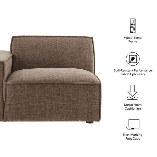 Modway Furniture Restore Modway Low Profile Modular Lounge Chair with Performance Fabric Piped Cushions Mocha EEI-7399-MOC