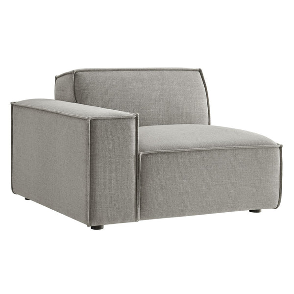 Modway Furniture Restore Modway Low Profile Modular Lounge Chair with Performance Fabric Piped Cushions Pewter EEI-7399-PEW