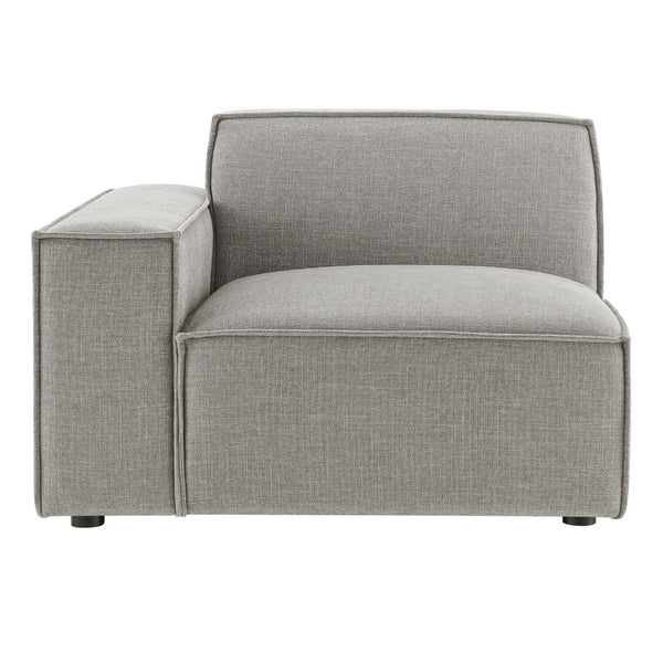 Modway Furniture Restore Modway Low Profile Modular Lounge Chair with Performance Fabric Piped Cushions Pewter EEI-7399-PEW