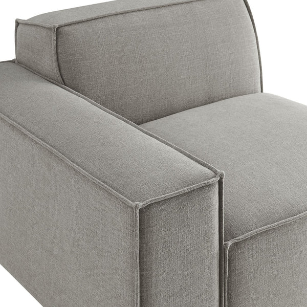 Modway Furniture Restore Modway Low Profile Modular Lounge Chair with Performance Fabric Piped Cushions Pewter EEI-7399-PEW