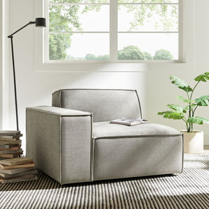 Modway Furniture Restore Modway Low Profile Modular Lounge Chair with Performance Fabric Piped Cushions Pewter EEI-7399-PEW