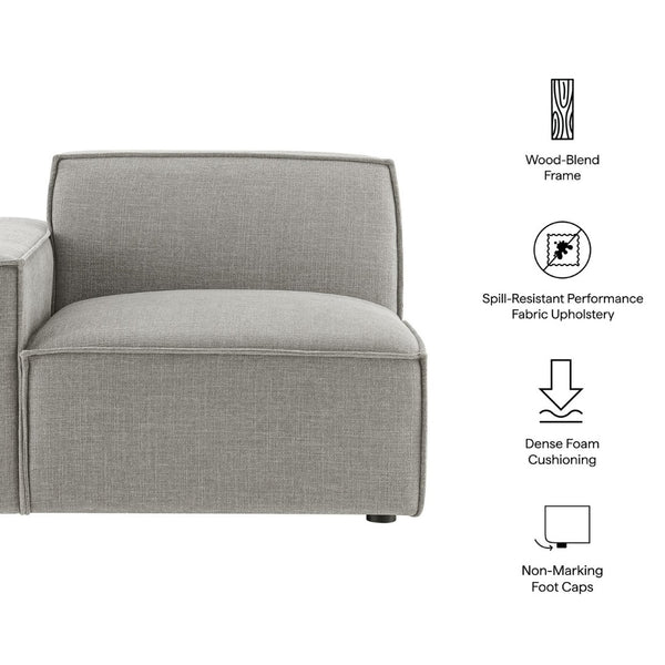 Modway Furniture Restore Modway Low Profile Modular Lounge Chair with Performance Fabric Piped Cushions Pewter EEI-7399-PEW