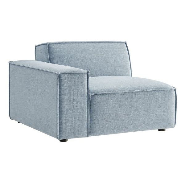 Modway Furniture Restore Modway Low Profile Modular Lounge Chair with Performance Fabric Piped Cushions Sky EEI-7399-SKY