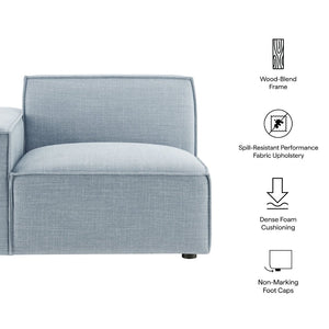 Modway Furniture Restore Modway Low Profile Modular Lounge Chair with Performance Fabric Piped Cushions Sky EEI-7399-SKY