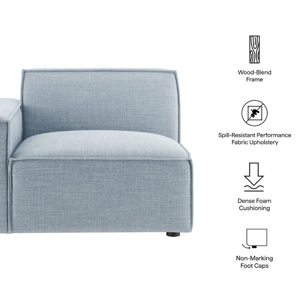 Modway Furniture Restore Modway Low Profile Modular Lounge Chair with Performance Fabric Piped Cushions Sky EEI-7399-SKY