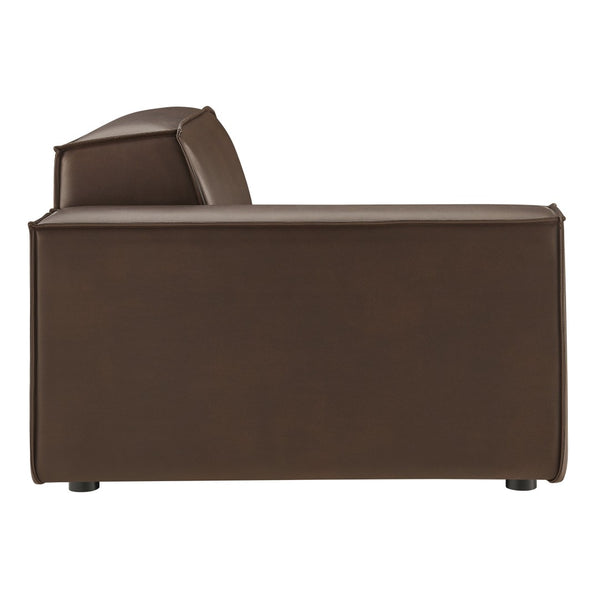 Modway Furniture Restore Modway Vegan Leather Modular Lounge Chair with French Piping Living Room Espresso EEI-7400-ESP