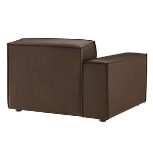 Modway Furniture Restore Modway Vegan Leather Modular Lounge Chair with French Piping Living Room Espresso EEI-7400-ESP