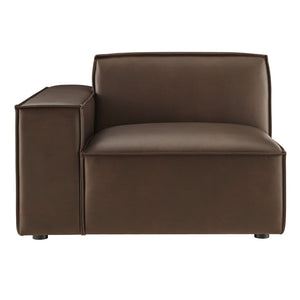 Modway Furniture Restore Modway Vegan Leather Modular Lounge Chair with French Piping Living Room Espresso EEI-7400-ESP