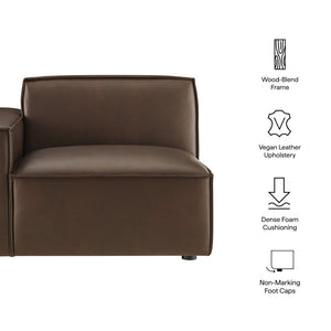Modway Furniture Restore Modway Vegan Leather Modular Lounge Chair with French Piping Living Room Espresso EEI-7400-ESP