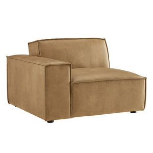 Modway Furniture Restore Modway Vegan Leather Modular Lounge Chair with French Piping Living Room Toast EEI-7400-TST