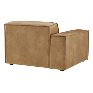 Modway Furniture Restore Modway Vegan Leather Modular Lounge Chair with French Piping Living Room Toast EEI-7400-TST