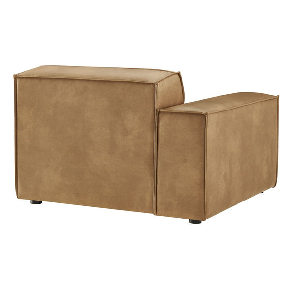 Modway Furniture Restore Modway Vegan Leather Modular Lounge Chair with French Piping Living Room Toast EEI-7400-TST