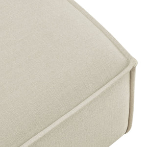 Modway Furniture Restore Modular Ottoman with Performance Fabric French Piping and Pocket Coil Support Ecru EEI-7401-ECR