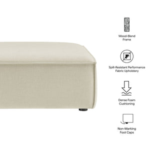 Modway Furniture Restore Modular Ottoman with Performance Fabric French Piping and Pocket Coil Support Ecru EEI-7401-ECR