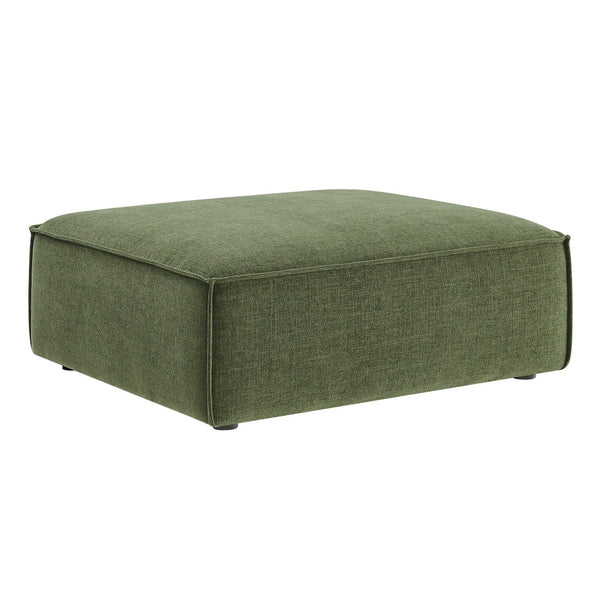 Modway Furniture Restore Modular Ottoman with Performance Fabric French Piping and Pocket Coil Support Foliage EEI-7401-FOL