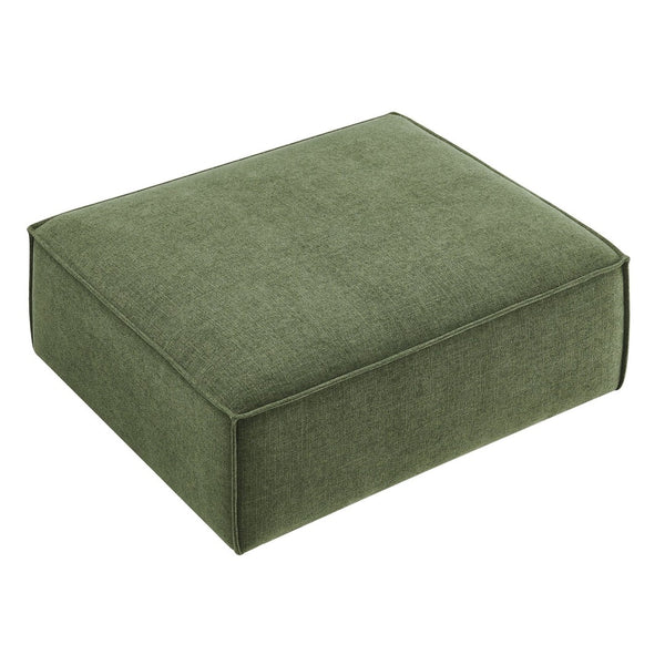 Modway Furniture Restore Modular Ottoman with Performance Fabric French Piping and Pocket Coil Support Foliage EEI-7401-FOL