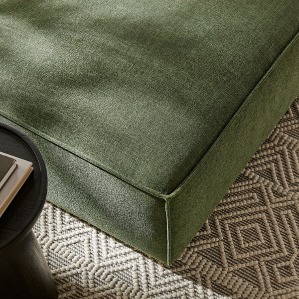 Modway Furniture Restore Modular Ottoman with Performance Fabric French Piping and Pocket Coil Support Foliage EEI-7401-FOL