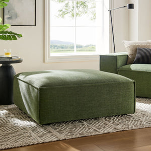 Modway Furniture Restore Modular Ottoman with Performance Fabric French Piping and Pocket Coil Support Foliage EEI-7401-FOL