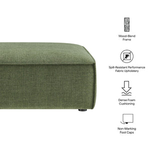 Modway Furniture Restore Modular Ottoman with Performance Fabric French Piping and Pocket Coil Support Foliage EEI-7401-FOL
