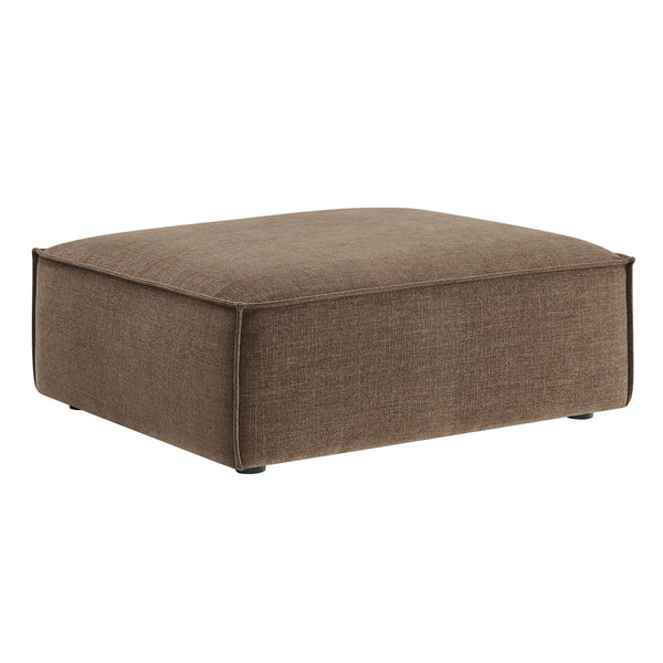 Modway Furniture Restore Modular Ottoman with Performance Fabric French Piping and Pocket Coil Support Mocha EEI-7401-MOC