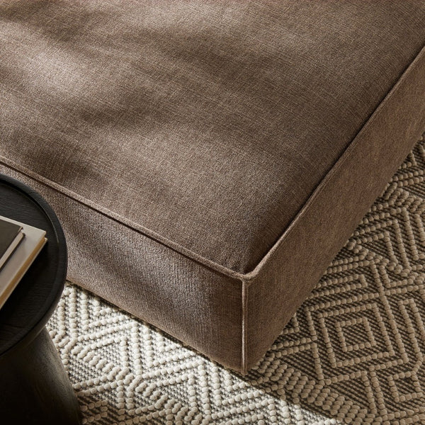 Modway Furniture Restore Modular Ottoman with Performance Fabric French Piping and Pocket Coil Support Mocha EEI-7401-MOC