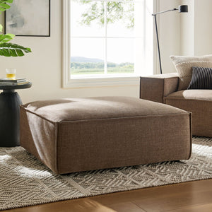 Modway Furniture Restore Modular Ottoman with Performance Fabric French Piping and Pocket Coil Support Mocha EEI-7401-MOC