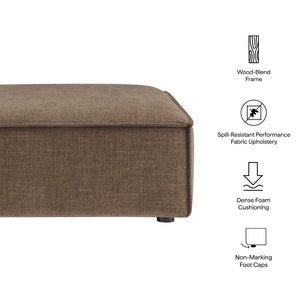 Modway Furniture Restore Modular Ottoman with Performance Fabric French Piping and Pocket Coil Support Mocha EEI-7401-MOC