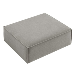 Modway Furniture Restore Modular Ottoman with Performance Fabric French Piping and Pocket Coil Support Pewter EEI-7401-PEW