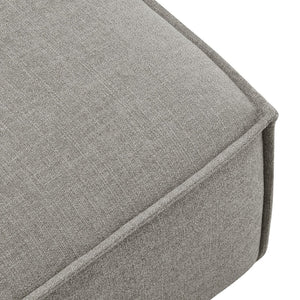 Modway Furniture Restore Modular Ottoman with Performance Fabric French Piping and Pocket Coil Support Pewter EEI-7401-PEW