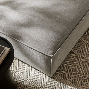 Modway Furniture Restore Modular Ottoman with Performance Fabric French Piping and Pocket Coil Support Pewter EEI-7401-PEW