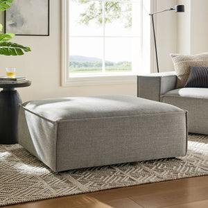 Modway Furniture Restore Modular Ottoman with Performance Fabric French Piping and Pocket Coil Support Pewter EEI-7401-PEW