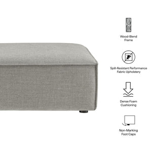 Modway Furniture Restore Modular Ottoman with Performance Fabric French Piping and Pocket Coil Support Pewter EEI-7401-PEW