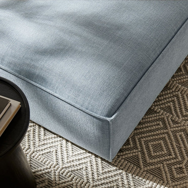 Modway Furniture Restore Modular Ottoman with Performance Fabric French Piping and Pocket Coil Support Sky EEI-7401-SKY