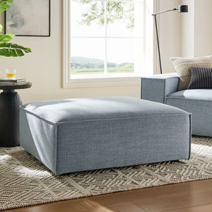 Modway Furniture Restore Modular Ottoman with Performance Fabric French Piping and Pocket Coil Support Sky EEI-7401-SKY