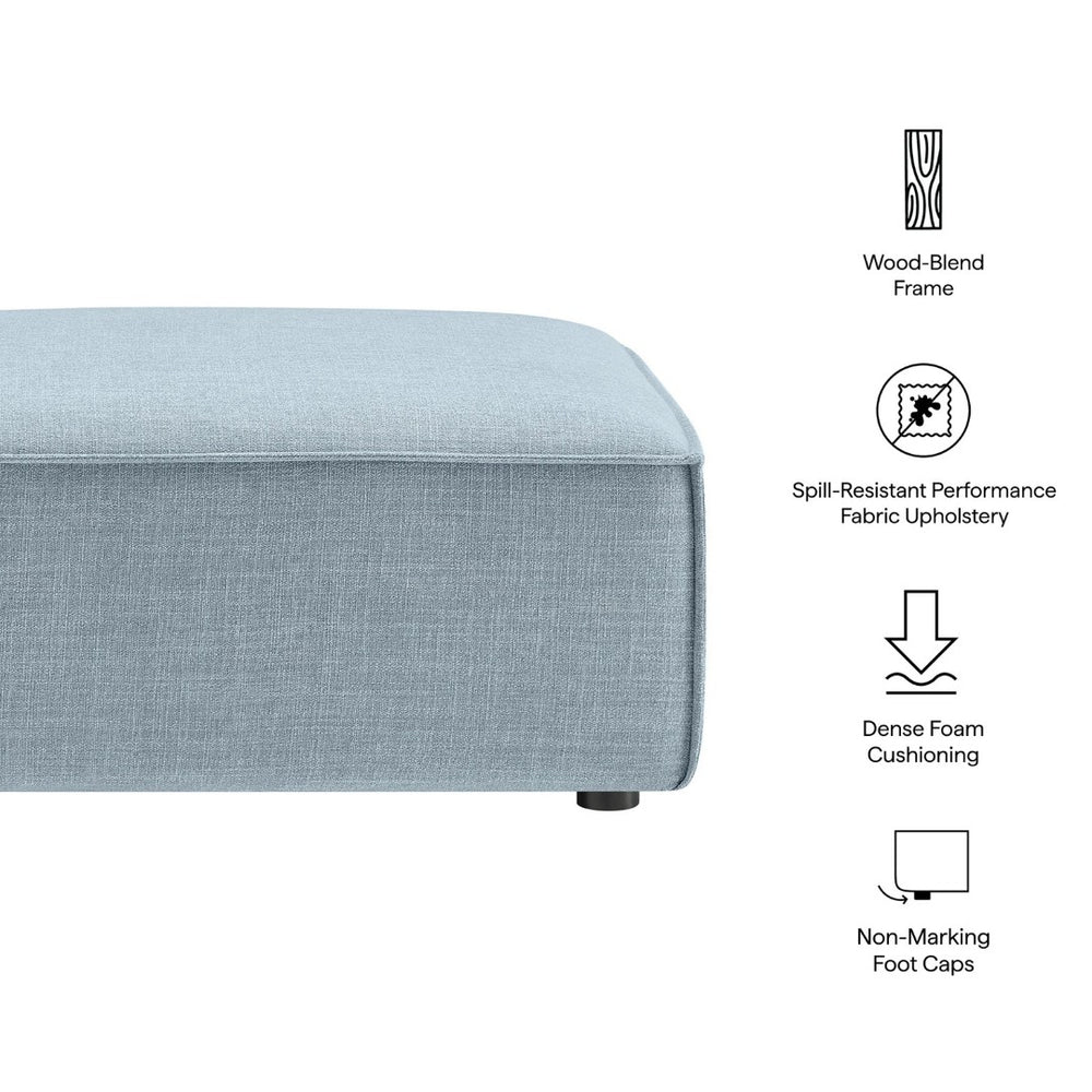 Modway Furniture Restore Modular Ottoman with Performance Fabric French Piping and Pocket Coil Support Sky EEI-7401-SKY
