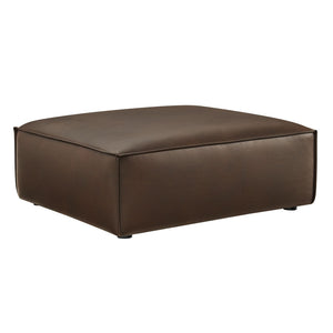 Modway Furniture Restore Modular Ottoman with Vegan Faux Leather French Piping for Living Room Sectionals Espresso EEI-7402-ESP