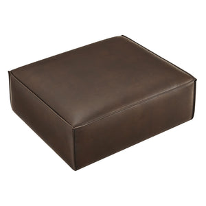 Modway Furniture Restore Modular Ottoman with Vegan Faux Leather French Piping for Living Room Sectionals Espresso EEI-7402-ESP