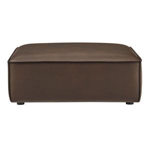 Modway Furniture Restore Modular Ottoman with Vegan Faux Leather French Piping for Living Room Sectionals Espresso EEI-7402-ESP