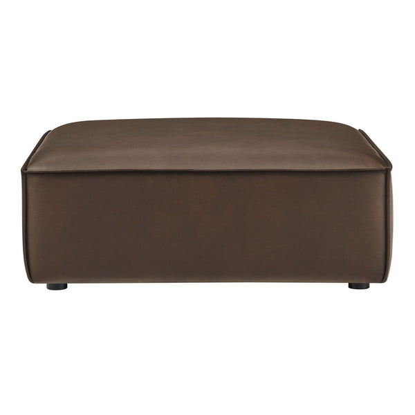Modway Furniture Restore Modular Ottoman with Vegan Faux Leather French Piping for Living Room Sectionals Espresso EEI-7402-ESP