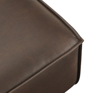 Modway Furniture Restore Modular Ottoman with Vegan Faux Leather French Piping for Living Room Sectionals Espresso EEI-7402-ESP