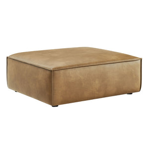 Modway Furniture Restore Modular Ottoman with Vegan Faux Leather French Piping for Living Room Sectionals Toast EEI-7402-TST