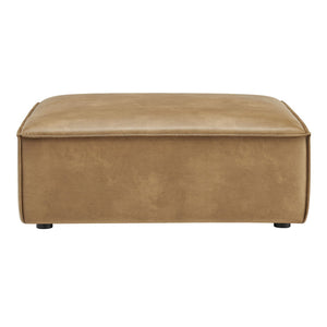 Modway Furniture Restore Modular Ottoman with Vegan Faux Leather French Piping for Living Room Sectionals Toast EEI-7402-TST