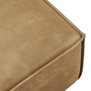 Modway Furniture Restore Modular Ottoman with Vegan Faux Leather French Piping for Living Room Sectionals Toast EEI-7402-TST
