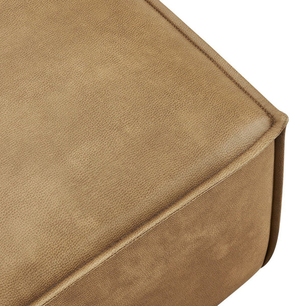 Modway Furniture Restore Modular Ottoman with Vegan Faux Leather French Piping for Living Room Sectionals Toast EEI-7402-TST