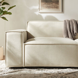 Modway Furniture Restore Modular Loveseat with French Piping and Stain Resistant Performance Fabric Ecru EEI-7403-ECR
