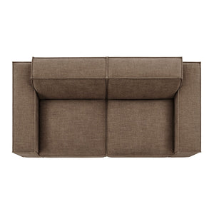 Modway Furniture Restore Modular Loveseat with French Piping and Stain Resistant Performance Fabric Mocha EEI-7403-MOC
