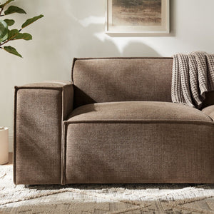 Modway Furniture Restore Modular Loveseat with French Piping and Stain Resistant Performance Fabric Mocha EEI-7403-MOC