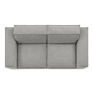 Modway Furniture Restore Modular Loveseat with French Piping and Stain Resistant Performance Fabric Pewter EEI-7403-PEW